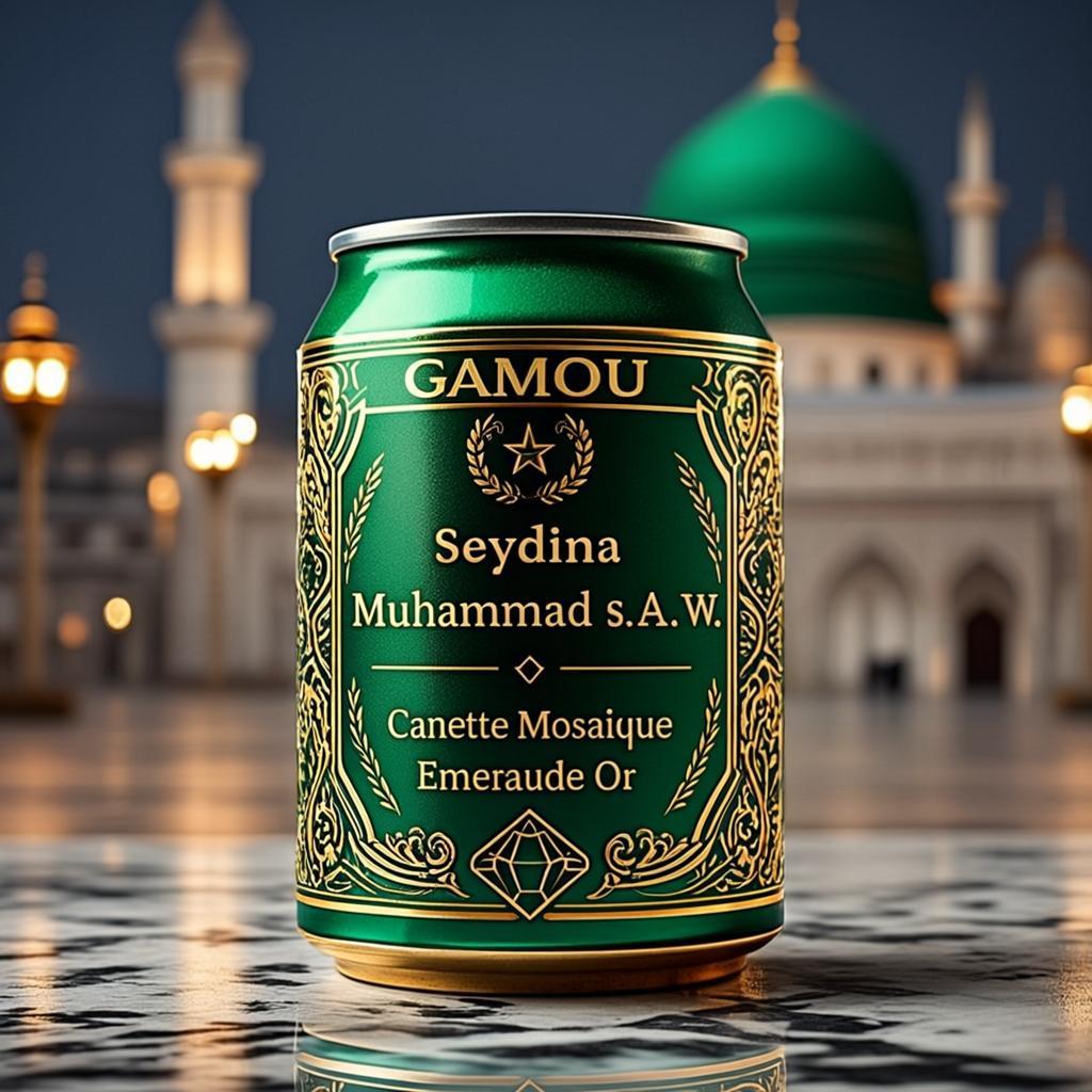 Canette Mosaïque Émeraude Or — GAMOU — Seydina Muhammad Ṣ.A.W.