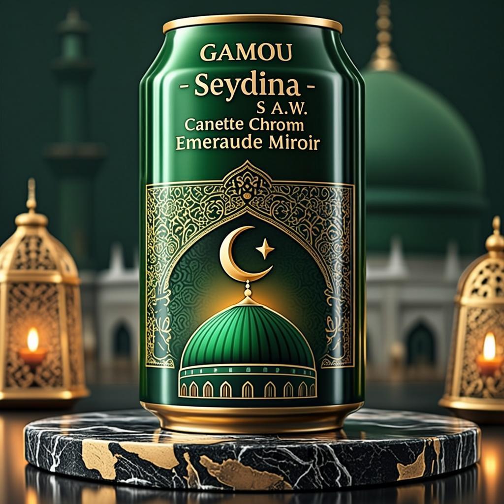 Canette Chrome Émeraude Miroir — GAMOU — Seydina Muhammad Ṣ.A.W.