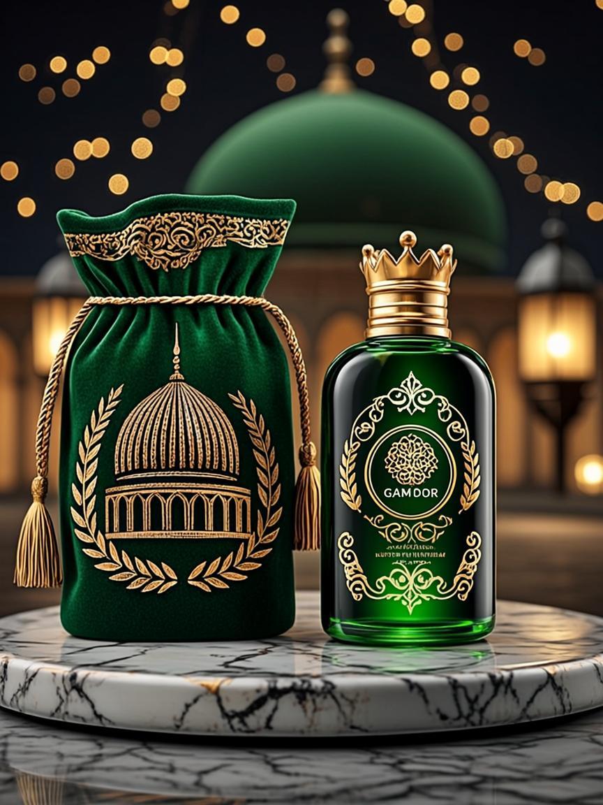 Flacon Poche Brodé Fil d'Or — GAMOU — Seydina Muhammad Ṣ.A.W.