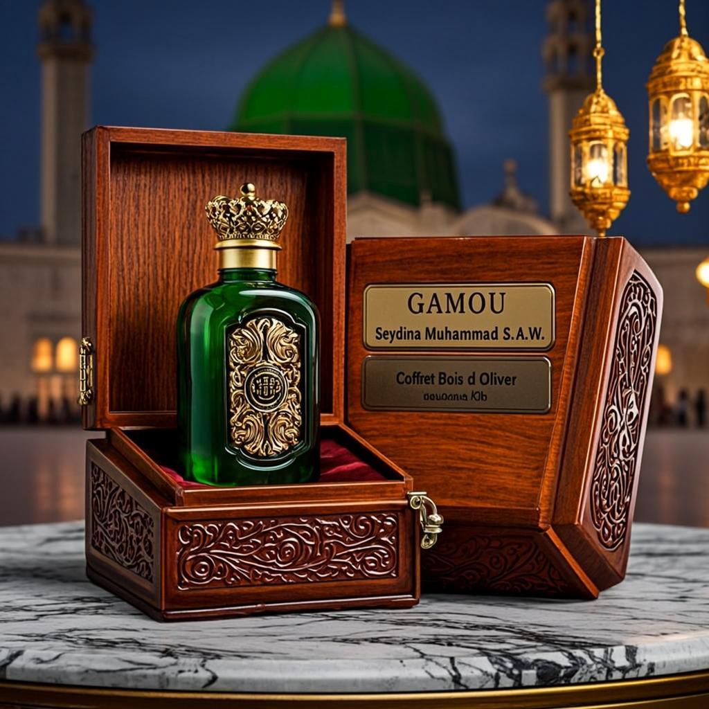 Coffret Bois d'Olivier Dôme d'Or — GAMOU — Seydina Muhammad Ṣ.A.W.