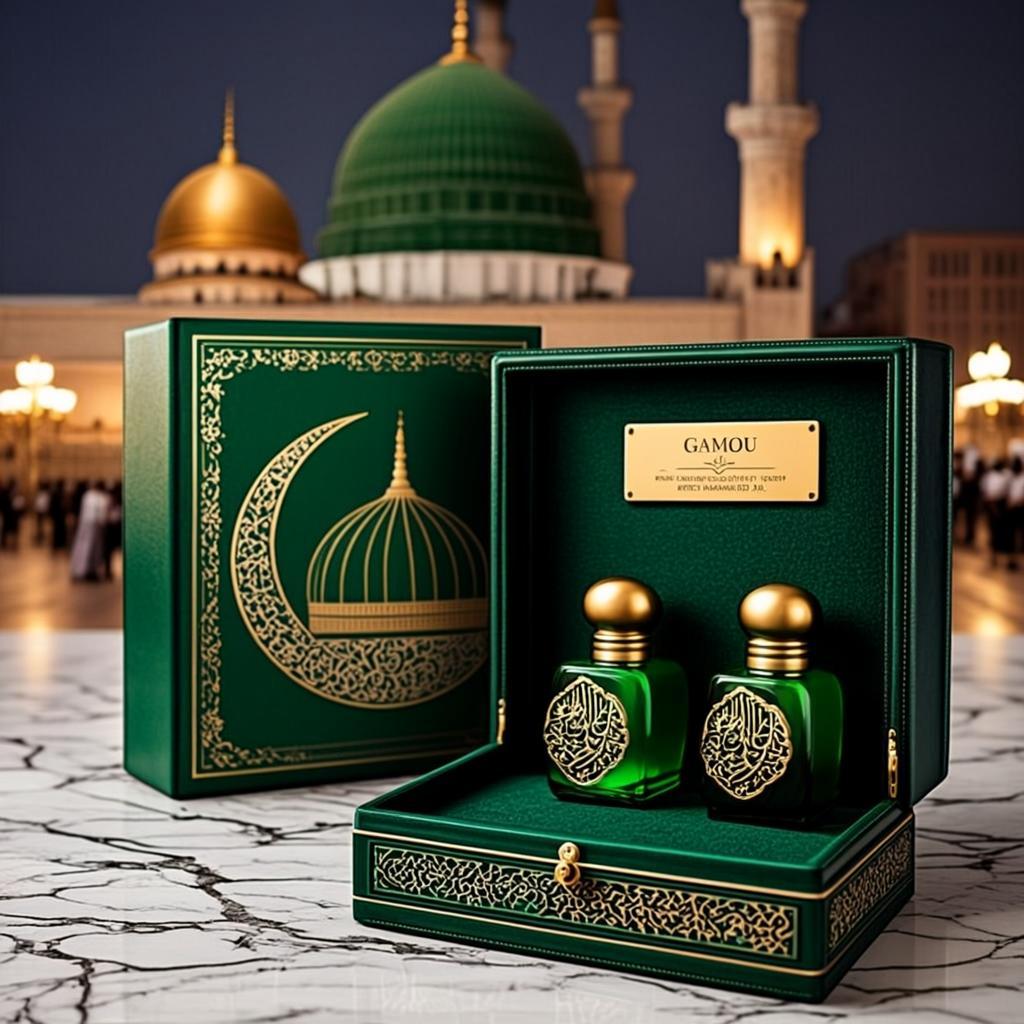 Coffret Cuir Vert Marquage Or — GAMOU — Seydina Muhammad Ṣ.A.W.
