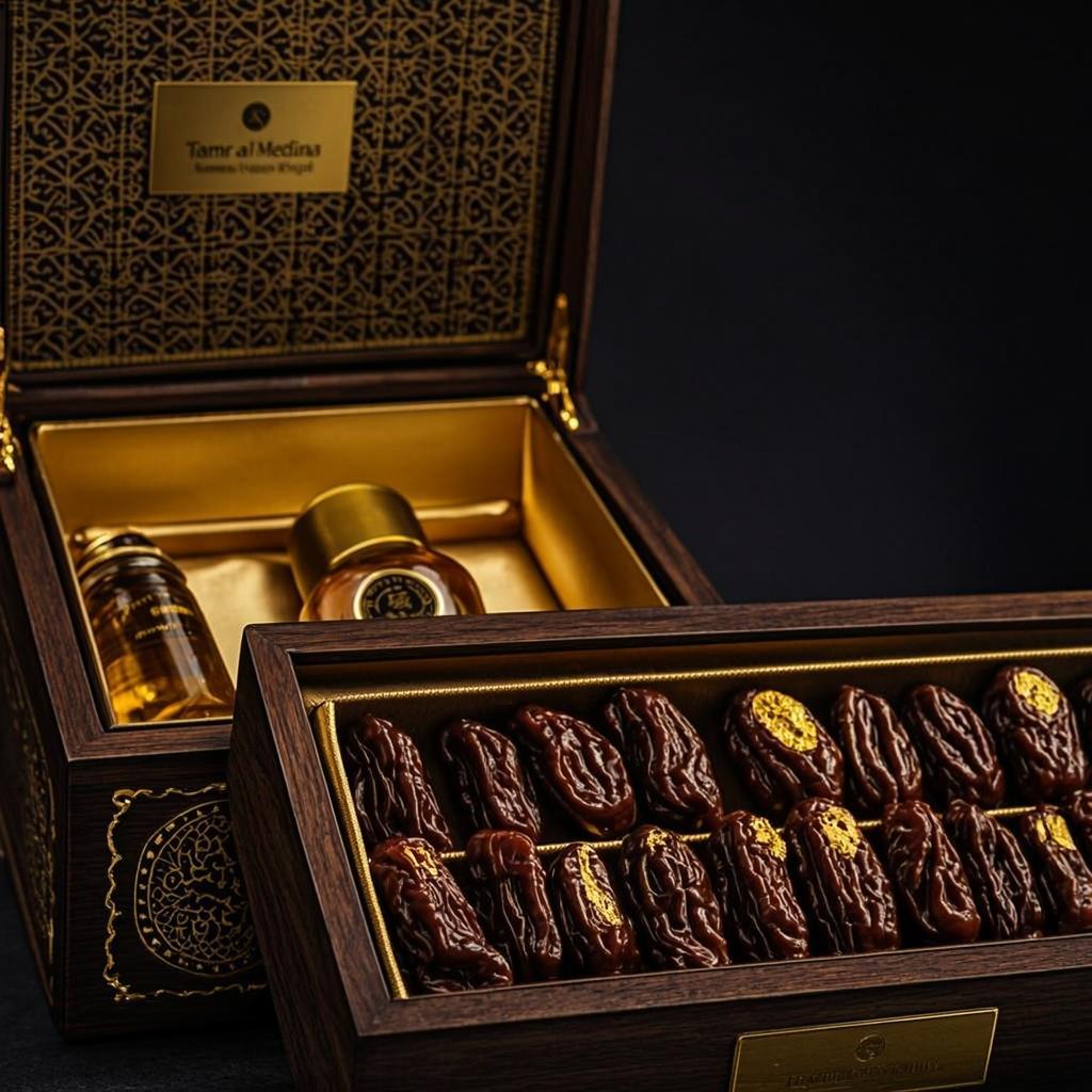 Coffret Bois Cisele Dattes Royales — Tamr al Medina