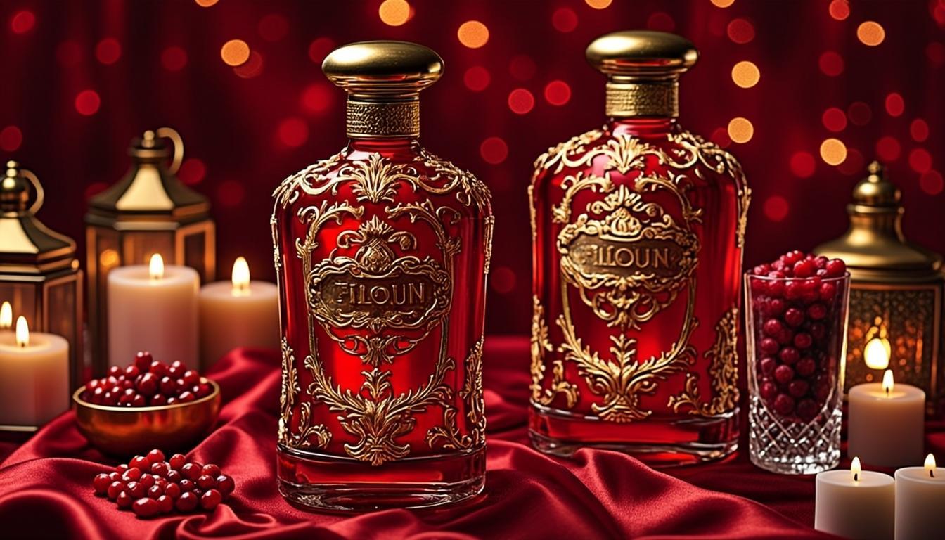 Duo Flacons Soie Rouge Bougies — FILOUN