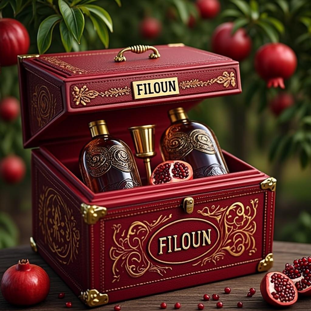 Coffret Cuir Rubis Marquage Or — FILOUN