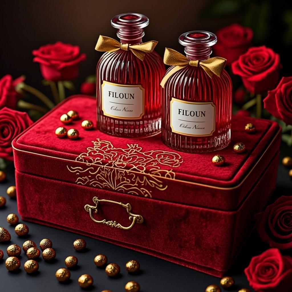 Coffret Noces Satin Rouge Or — FILOUN