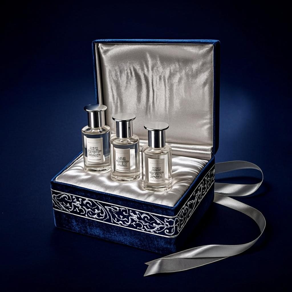 Coffret Velours Bleu Nuit Trois Flacons — L’eau des Rois