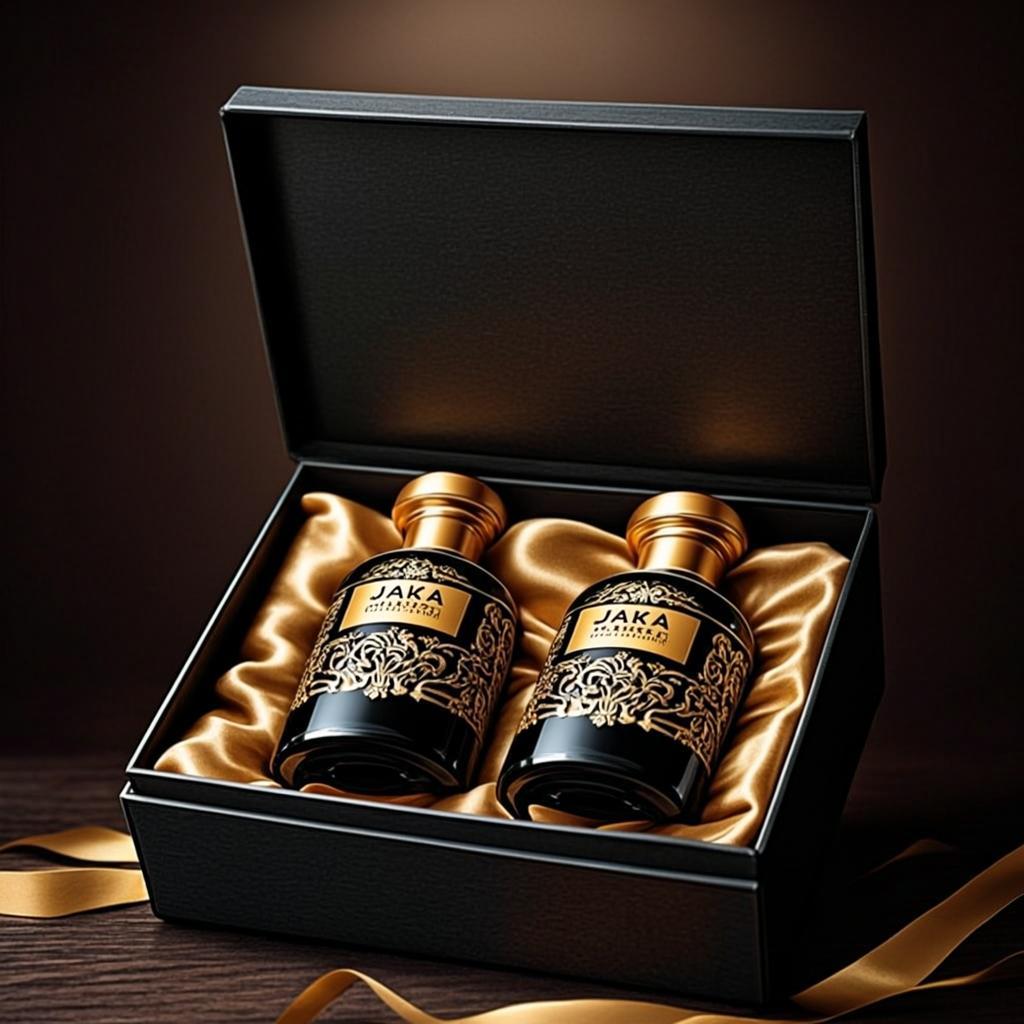 Coffret Noir Velours Satin Or — JAKA