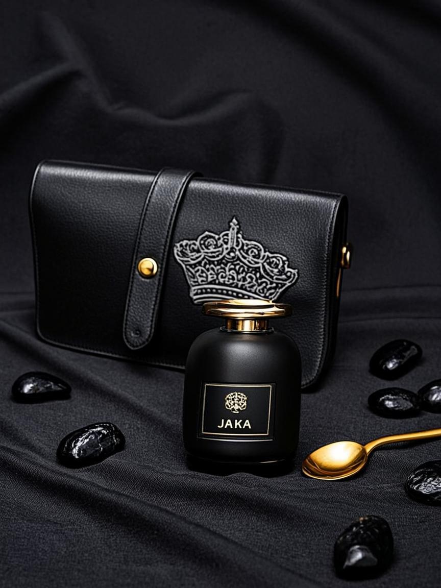 Flacon Poche Noir Brode Or — JAKA