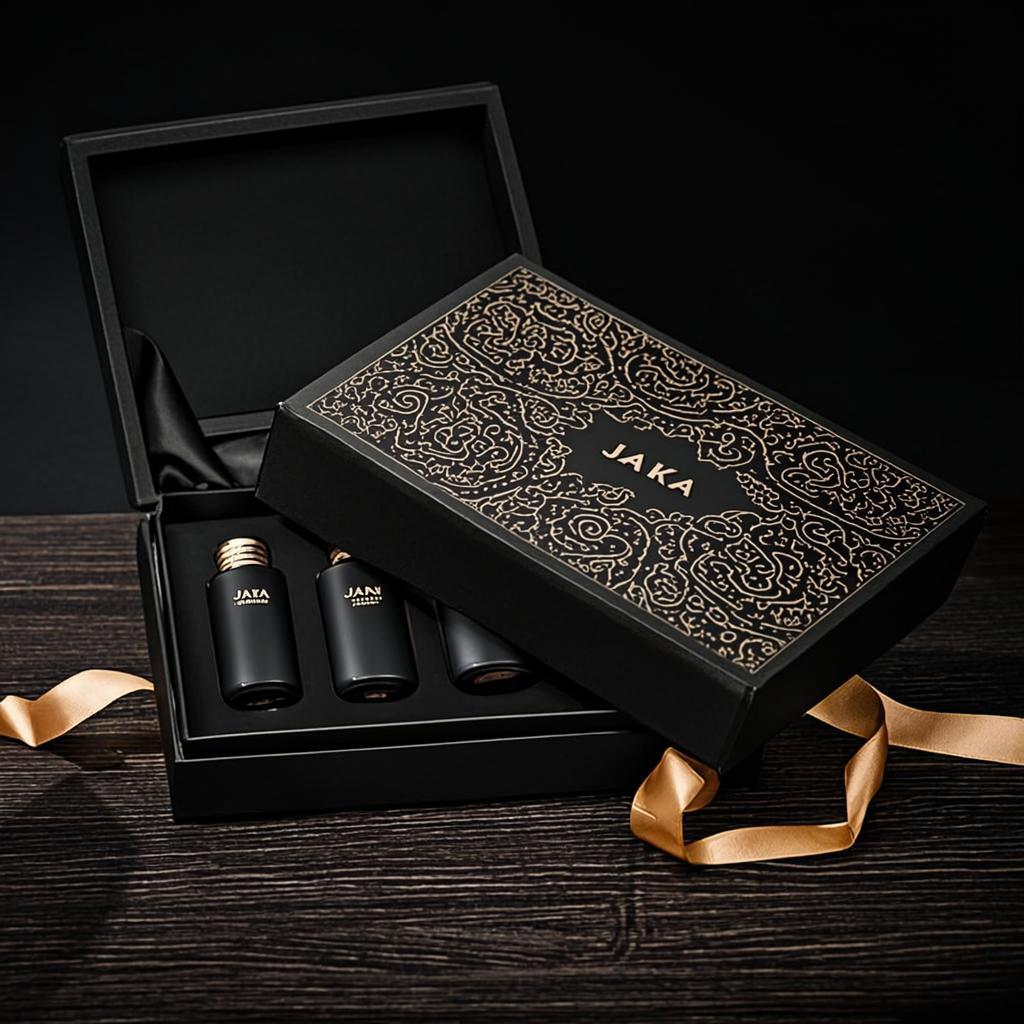 Coffret Velours Noir Trois Flacons — JAKA