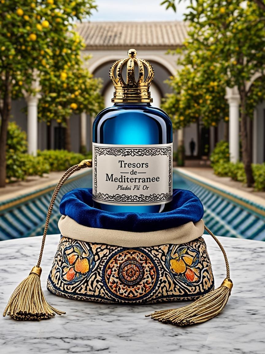 Flacon Poche Brodé Fil d'Or — Trésors de Méditerranée