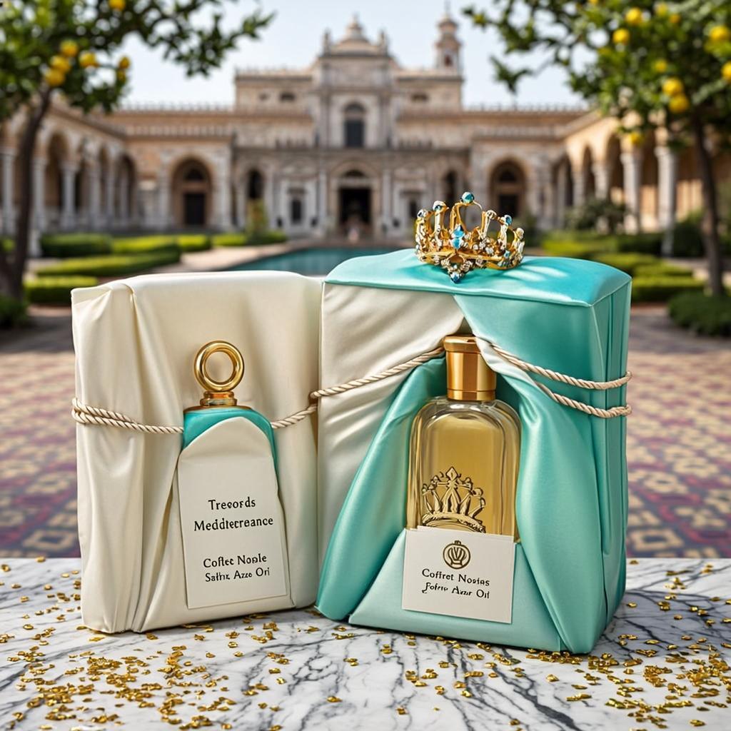 Coffret Noces Satin Azur Or — Trésors de Méditerranée