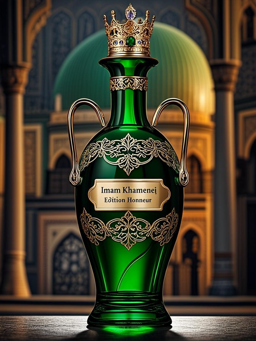 Amphore Vert Persan Isfahan — Imam Rohoullah Khamenei — Édition Honneur