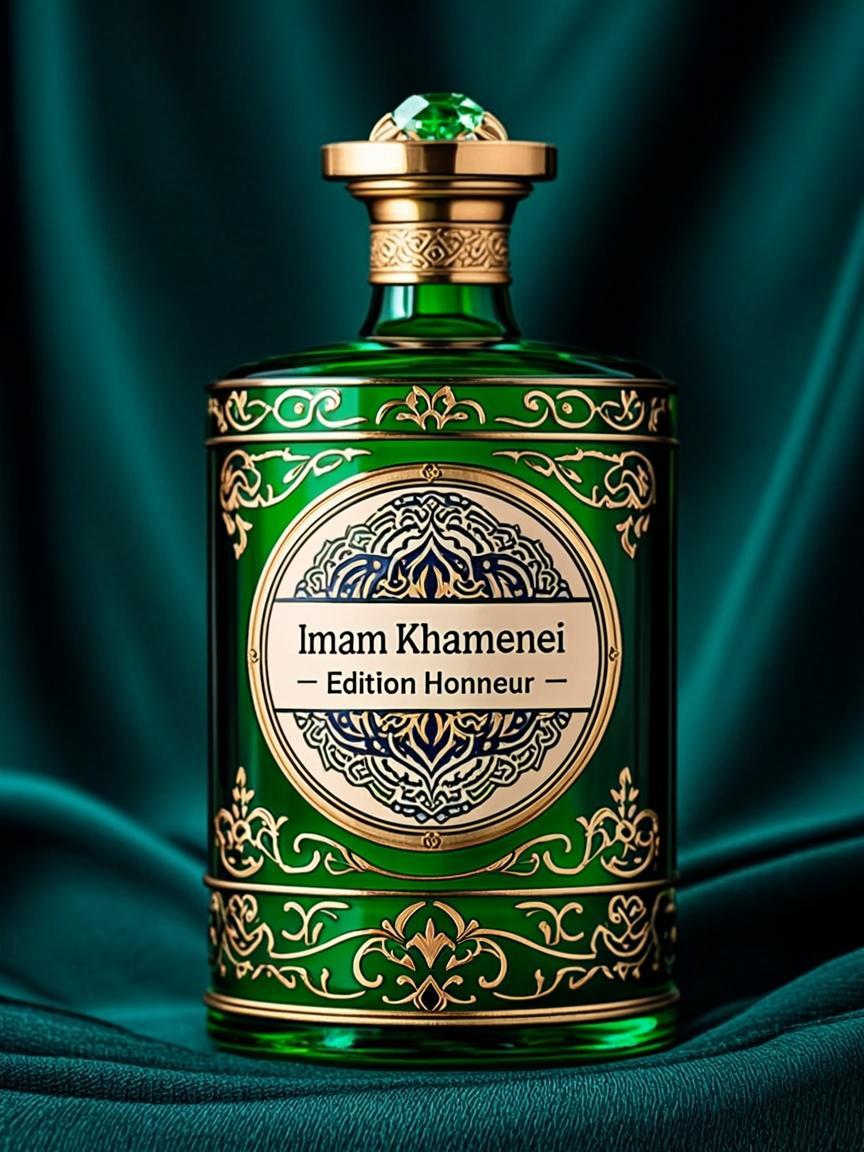 Bouteille Émeraude Medailillon Persan — Imam Rohoullah Khamenei — Édition Honneur