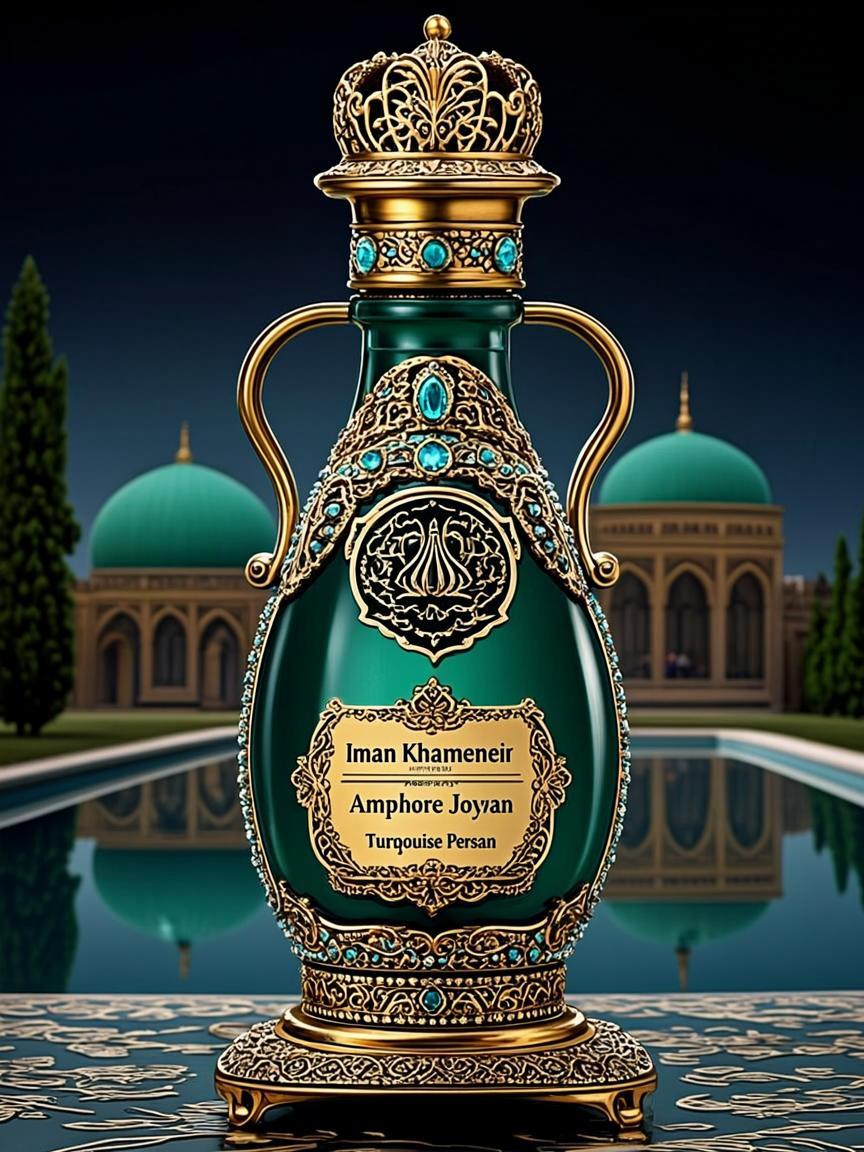 Amphore Joyau Turquoise Persan — Imam Rohoullah Khamenei — Édition Honneur