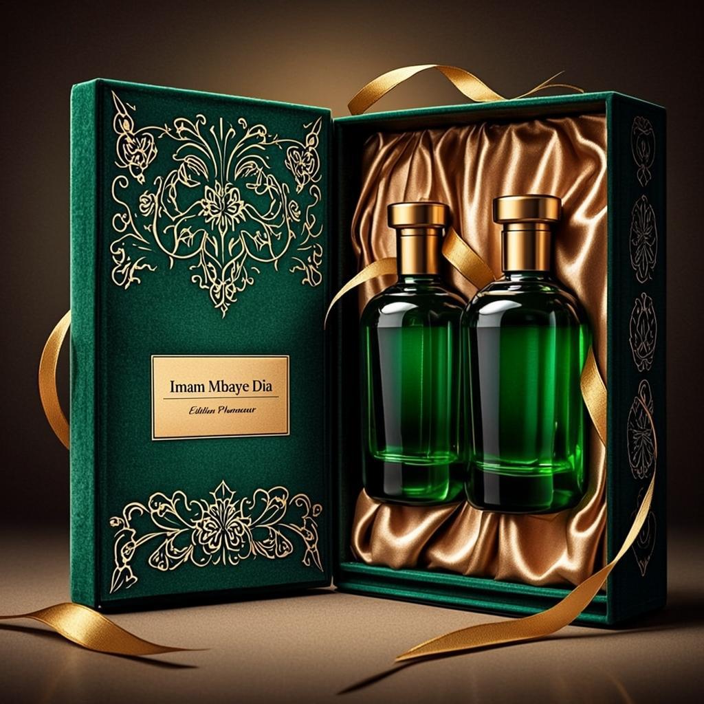 Coffret Velours Vert Broderie Fil Or — Imam Mbaye Dia — Édition Honneur