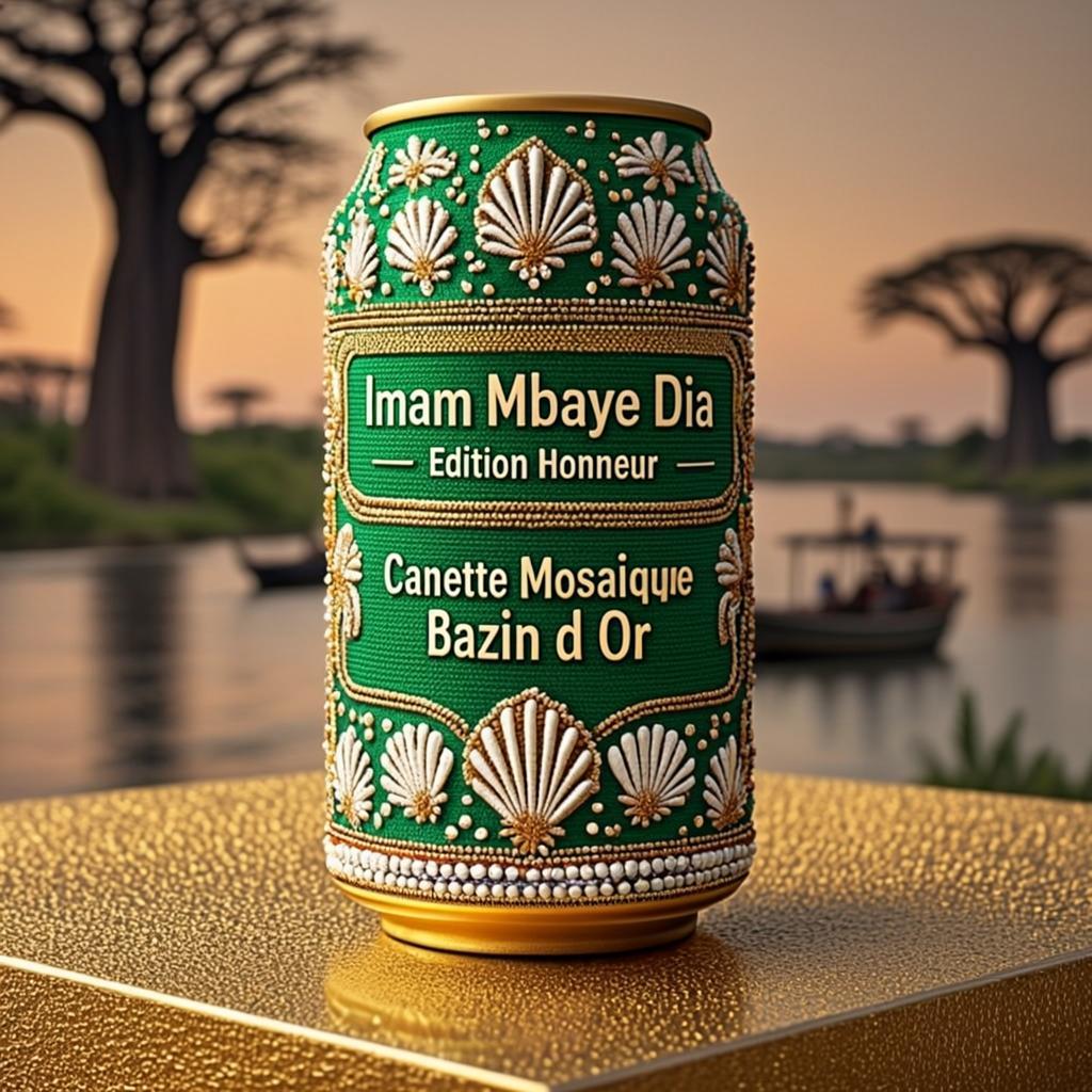 Canette Mosaïque Bazin d'Or — Imam Mbaye Dia — Édition Honneur