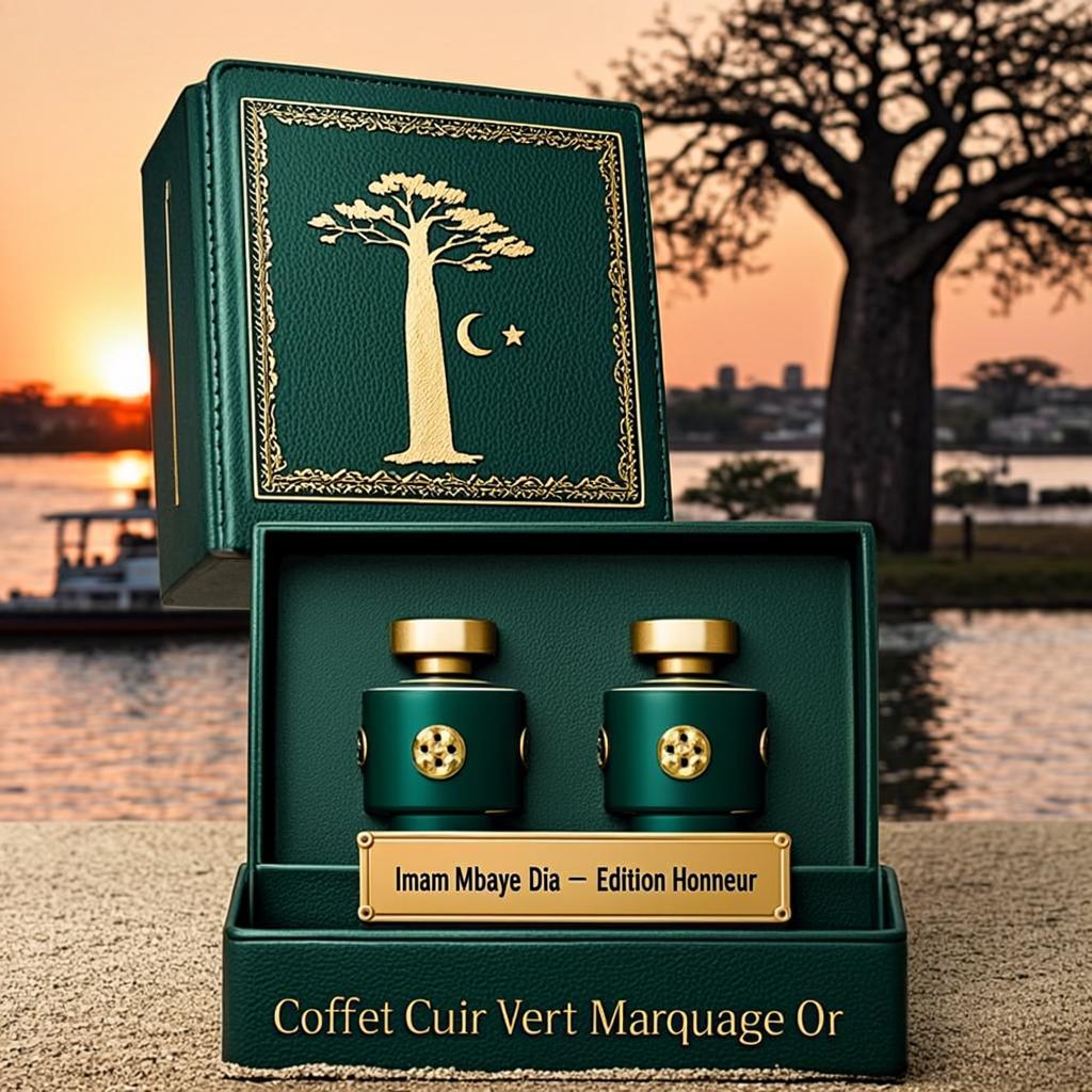 Coffret Cuir Vert Marquage Or — Imam Mbaye Dia — Édition Honneur
