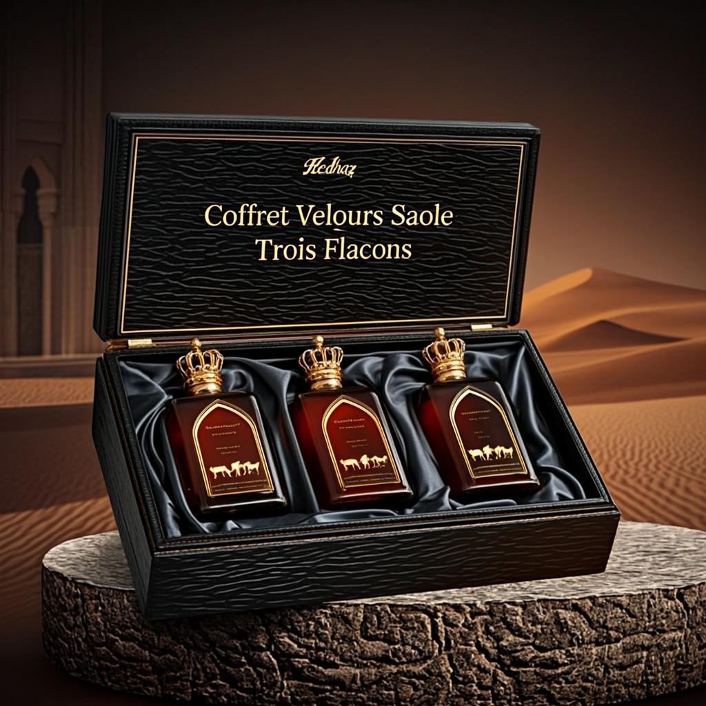 Coffret Velours Sable Trois Flacons — Hedjaz