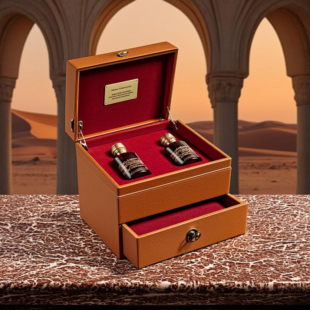 Coffret Cuir Noir Marquage Or — Hedjaz