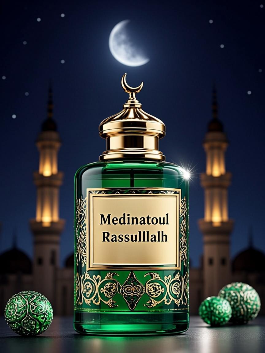 Bouteille Jade Minarets Or — Medinatoul Rassulullah