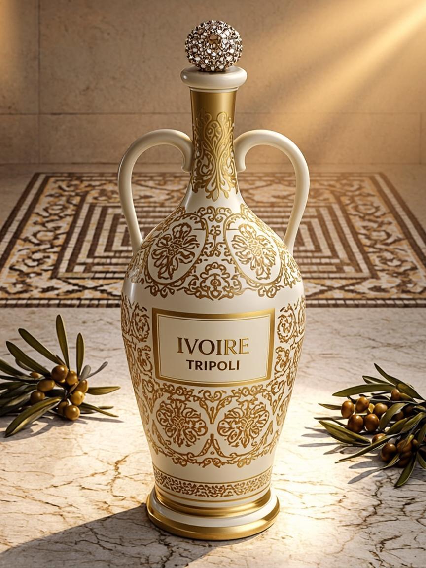 Amphore Creme Mosaique Marbre — Ivoire Tripoli