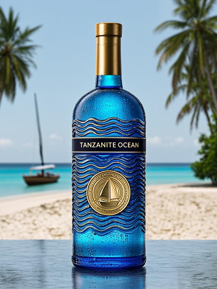 Bouteille Bleu Profond Dhow Zanzibar — Tanzania Ocean