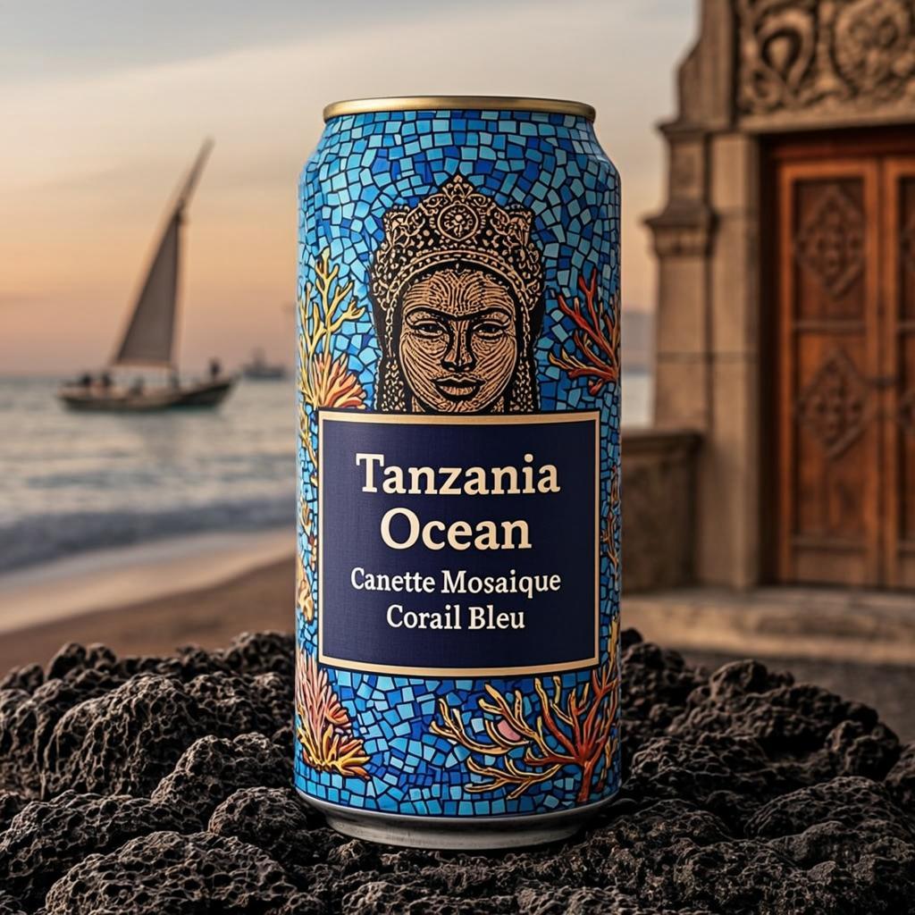 Canette Mosaïque Corail Bleu — Tanzania Ocean