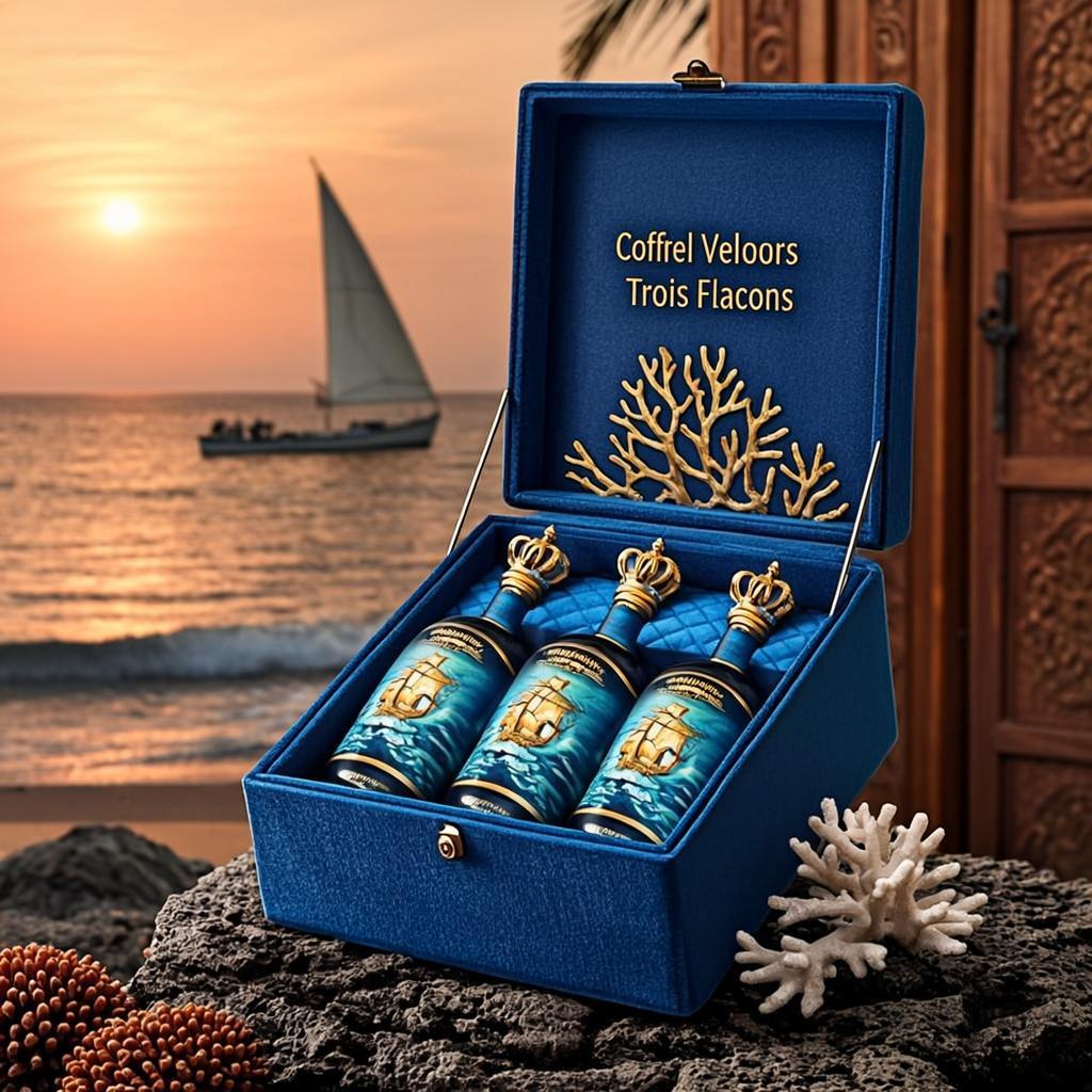 Coffret Velours Bleu Trois Flacons — Tanzania Ocean