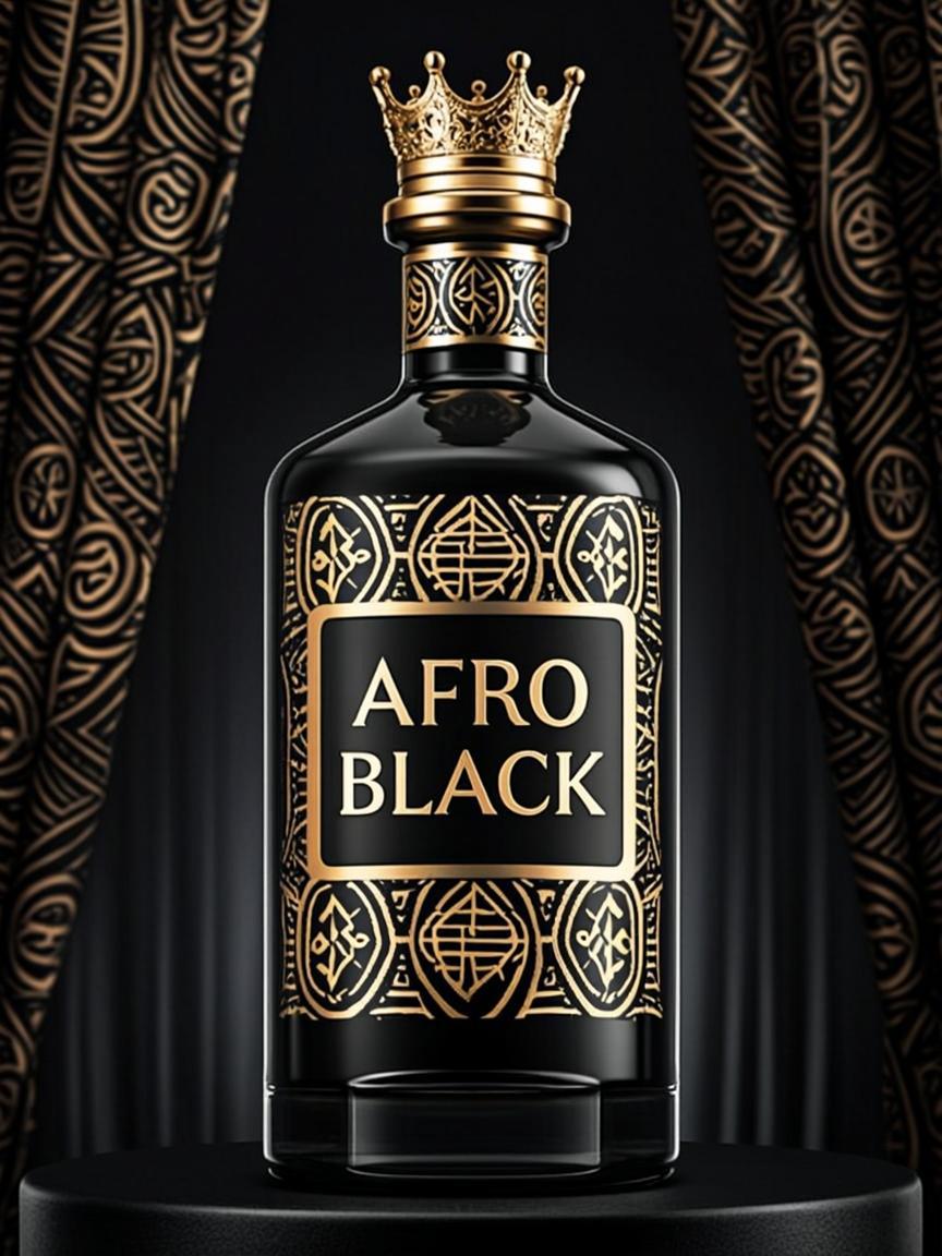 Bouteille Noir Or Motifs Wax — Afro Black