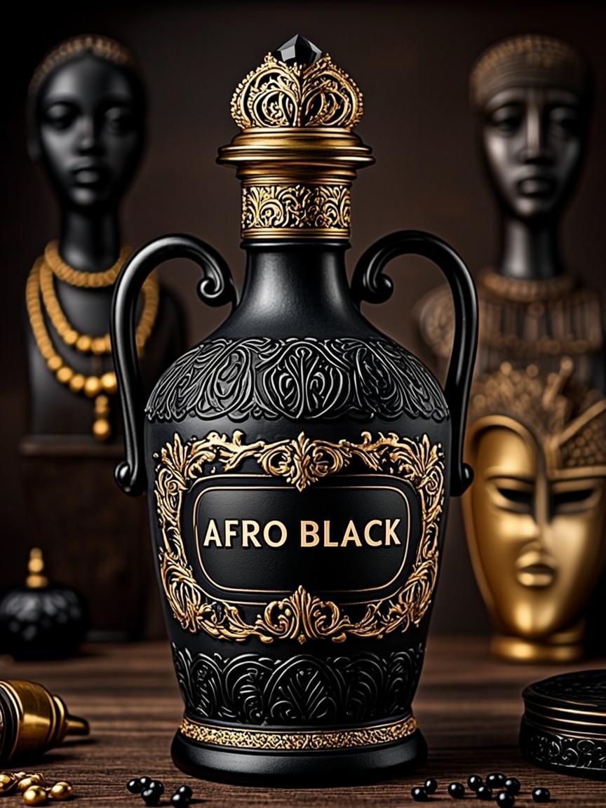 Amphore Ebene Or Texture Bois — Afro Black