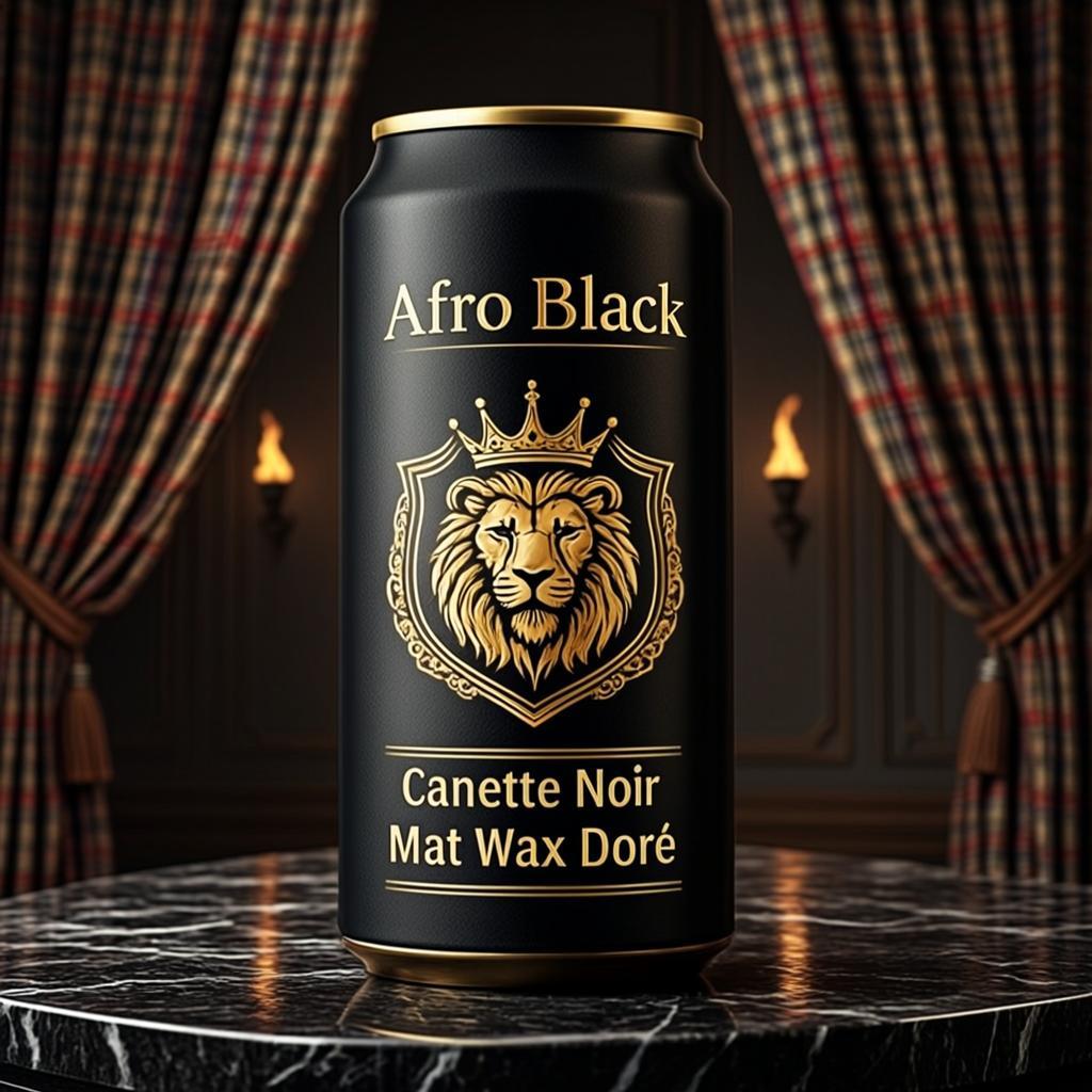 Canette Noir Mat Wax Doré — Afro Black