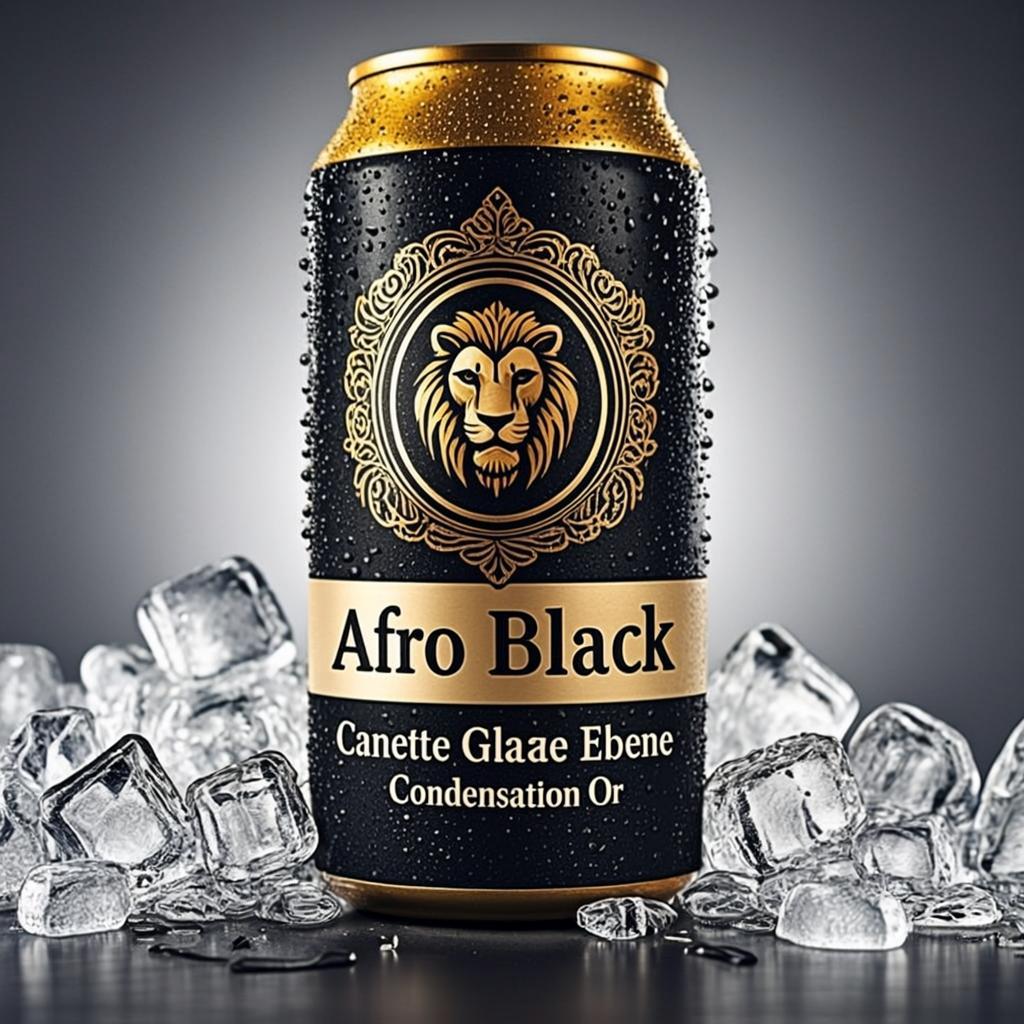 Canette Glacée Ébène Condensation Or — Afro Black