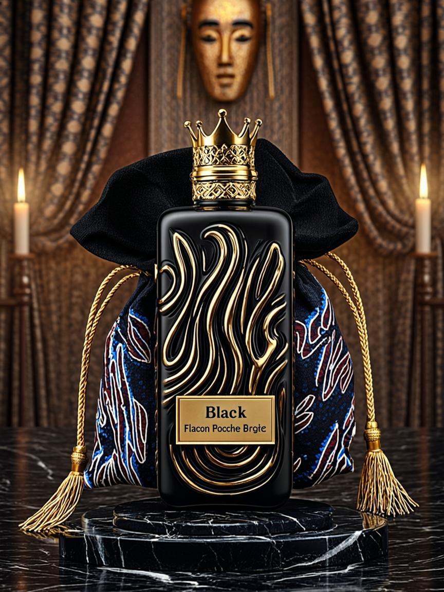 Flacon Poche Brodé Bogolan Or — Afro Black