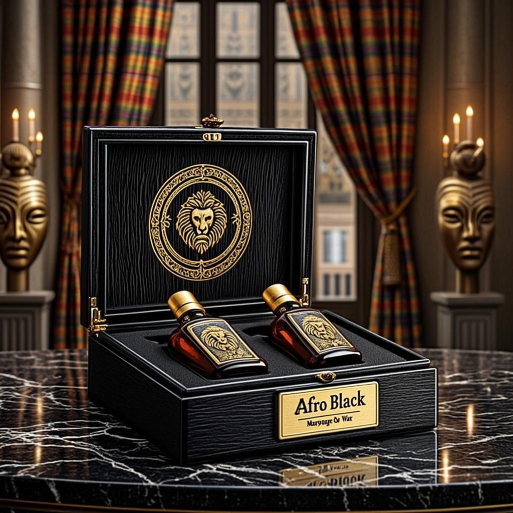 Coffret Cuir Noir Marquage Or Wax — Afro Black