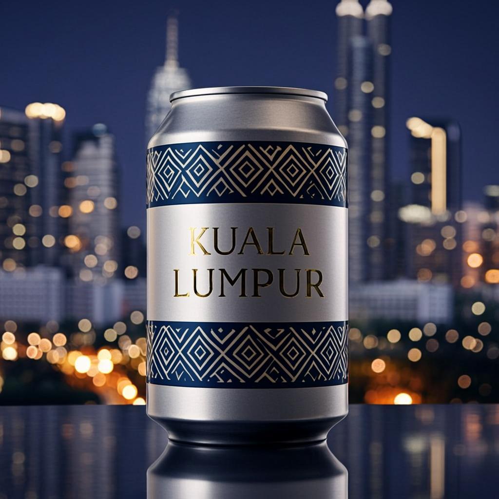 Canette Argent Bleu Skyline Nuit — Kuala Lumpur