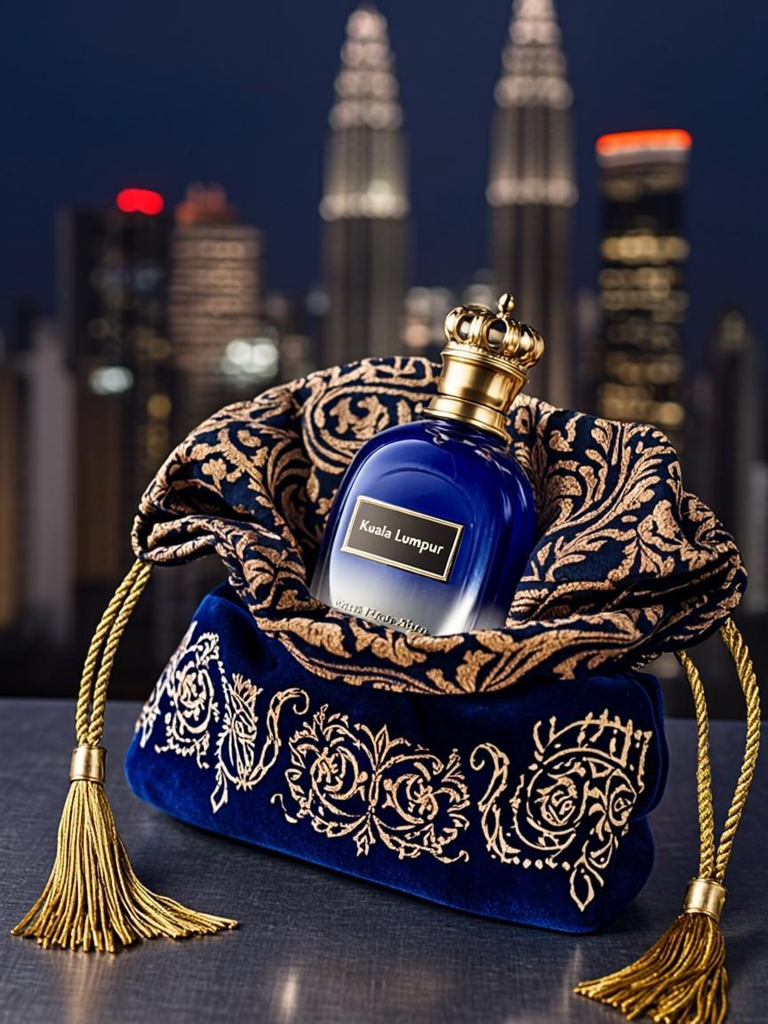 Flacon Poche Brodé Batik Or — Kuala Lumpur